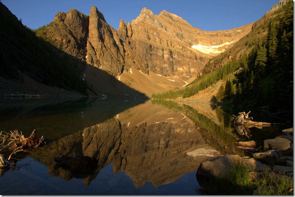 Vue du Lac Supérieur, à pas-tot-moins-le-quart : un vrai miroir !