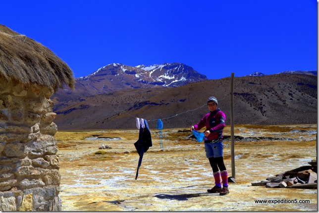 Comment faire sa lessive à 4200 m d'altitude .... (Sajama, Bolivie)