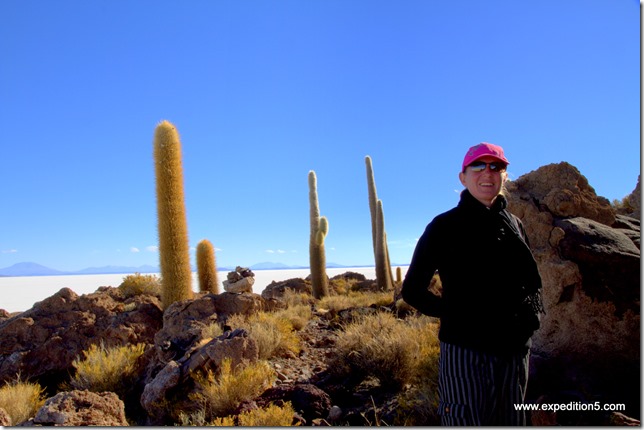 Orlane au pays des cactus, Salar d'Uyuni, Bolivie